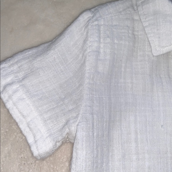 Cat & Jack White Cotton Button Down Shirt 4T EUC Beach Summer Photos - Picture 3 of 11